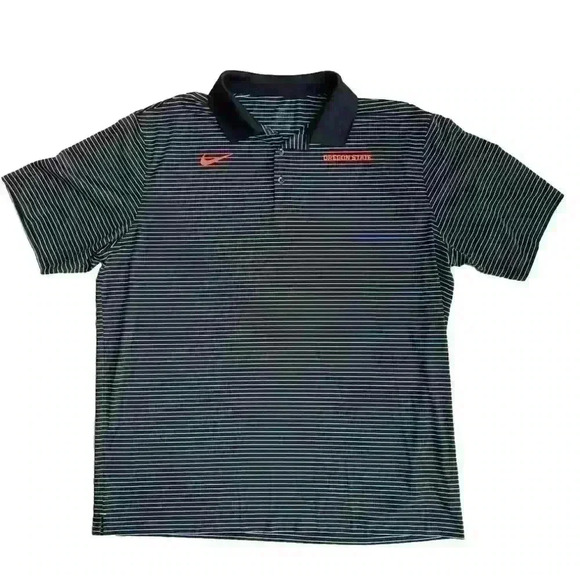 Nike Other - Nike Dri Fit Polo Shirt Mens XXL Oregon State Beavers Short Sleeve Striped Black